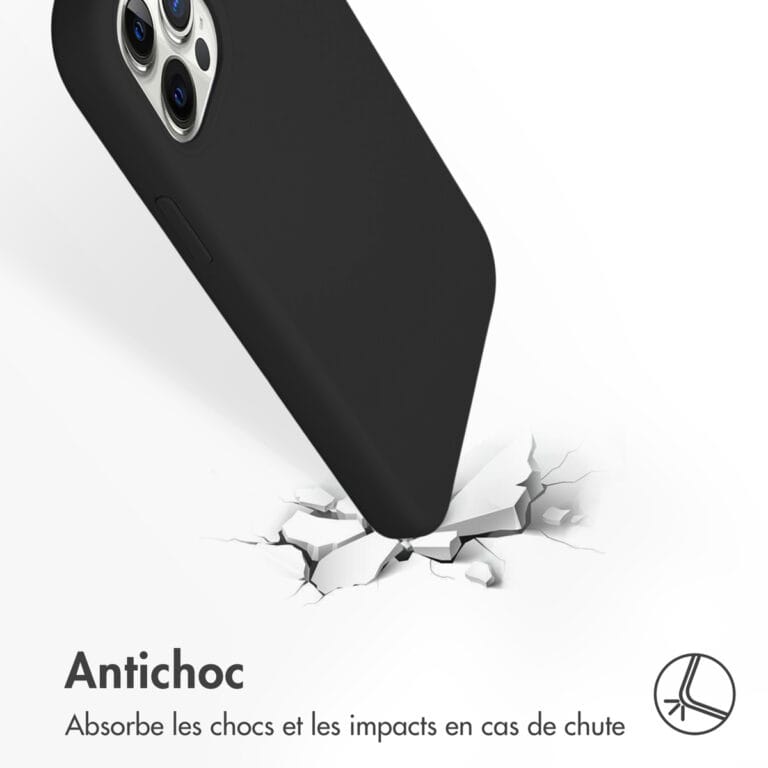 Accezz Liquid Silicone Backcover met MagSafe iPhone 12 (Pro) - Zwart - Afbeelding 5