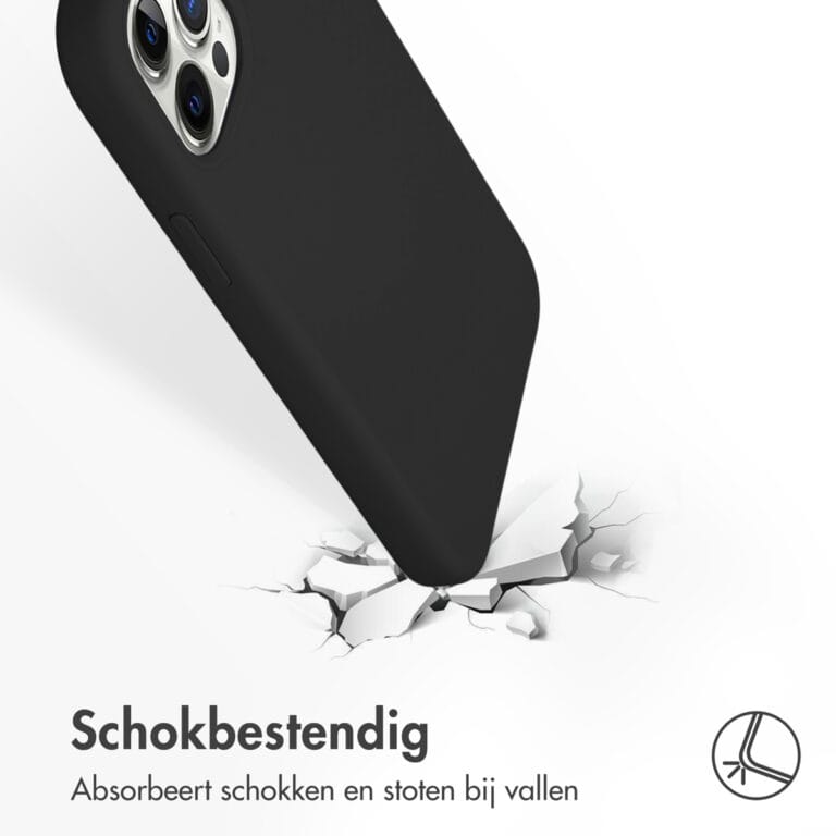 Accezz Liquid Silicone Backcover met MagSafe iPhone 12 (Pro) - Zwart - Afbeelding 3
