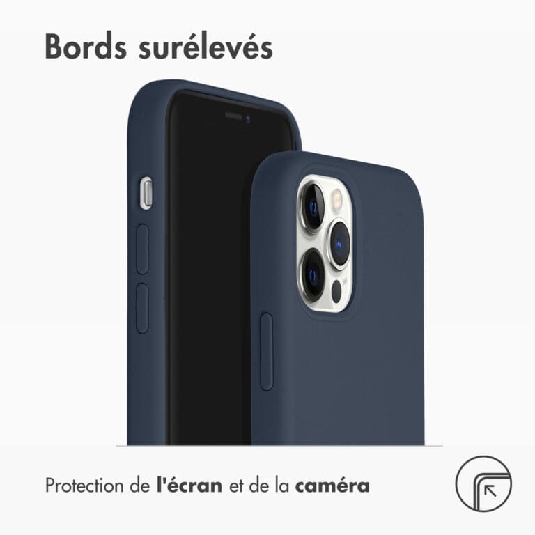 Accezz Liquid Silicone Backcover met MagSafe iPhone 12 (Pro) - Donkerblauw - Afbeelding 3