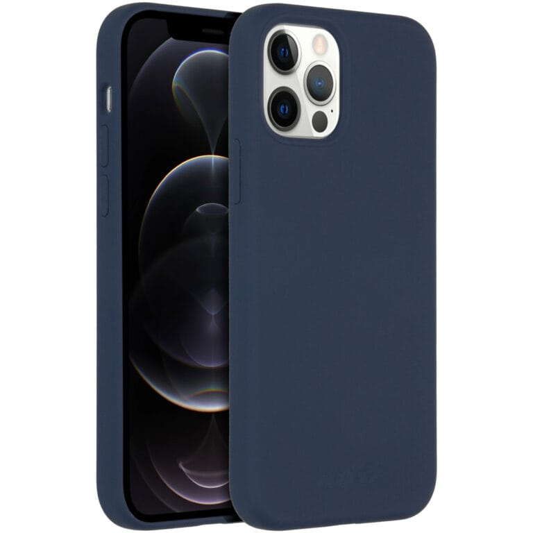 Accezz Liquid Silicone Backcover met MagSafe iPhone 12 (Pro) - Donkerblauw - Afbeelding 9