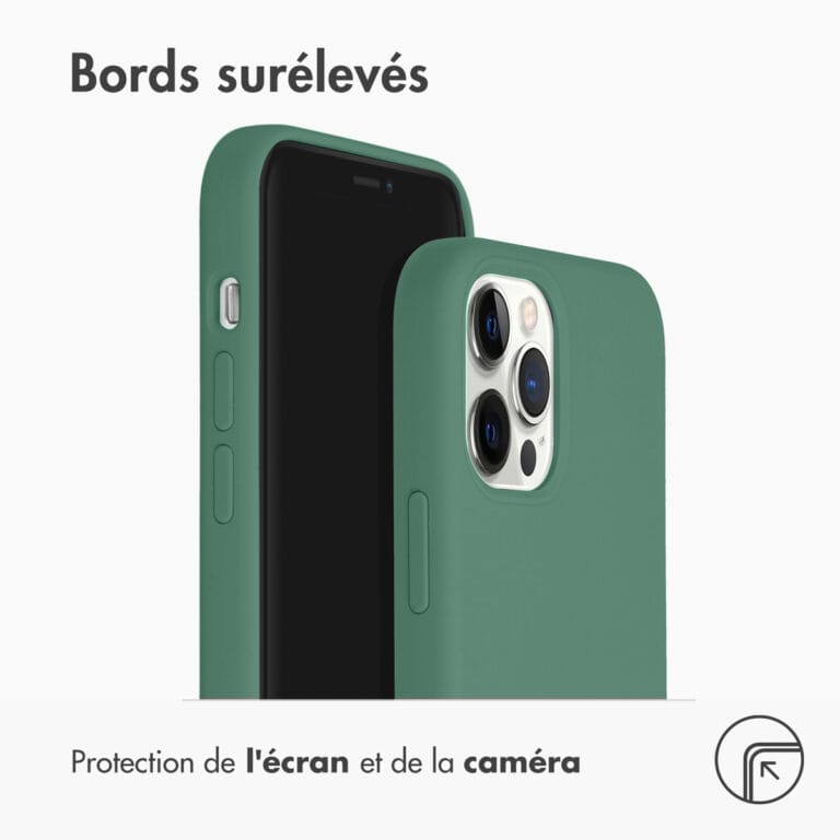 Accezz Liquid Silicone Backcover met MagSafe iPhone 12 (Pro) - Donkergroen - Afbeelding 3
