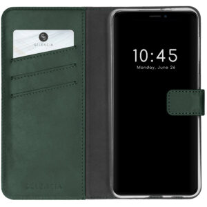 Selencia Echt Leren Bookcase iPhone 13 Pro Max - Groen