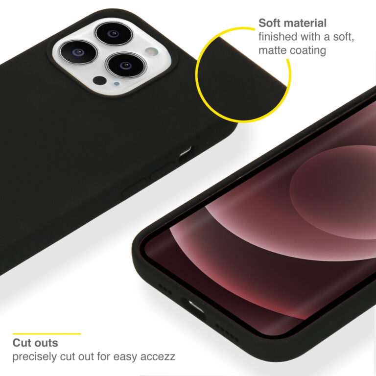 Accezz Liquid Silicone Backcover iPhone 13 Pro Max - Zwart - Afbeelding 2