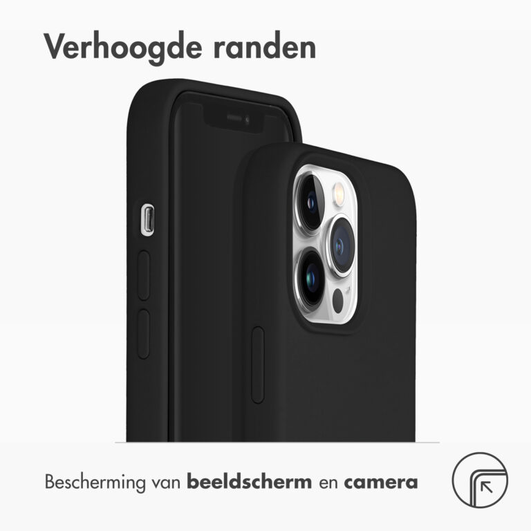 Accezz Liquid Silicone Backcover iPhone 13 Pro - Zwart - Afbeelding 3