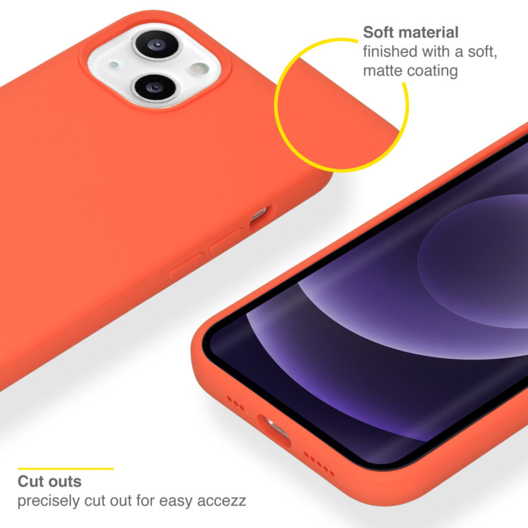 Accezz Liquid Silicone Backcover iPhone 13 - Nectarine - Afbeelding 2