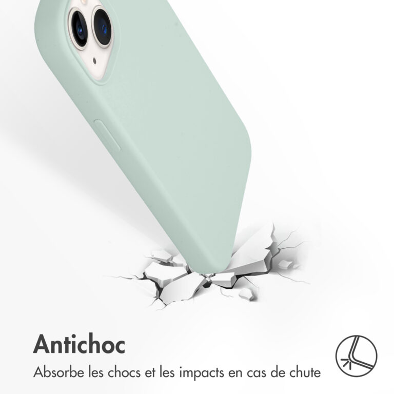 Accezz Liquid Silicone Backcover iPhone 13 - Sky Blue - Afbeelding 10