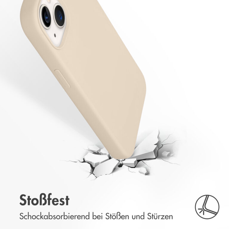 Accezz Liquid Silicone Backcover iPhone 13 - Stone - Afbeelding 10