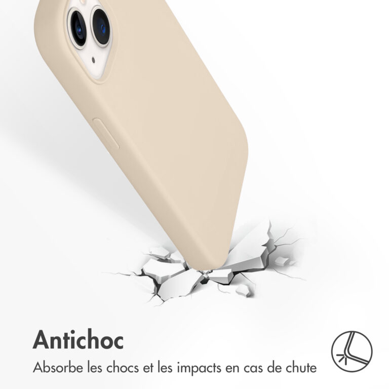 Accezz Liquid Silicone Backcover iPhone 13 - Stone - Afbeelding 7