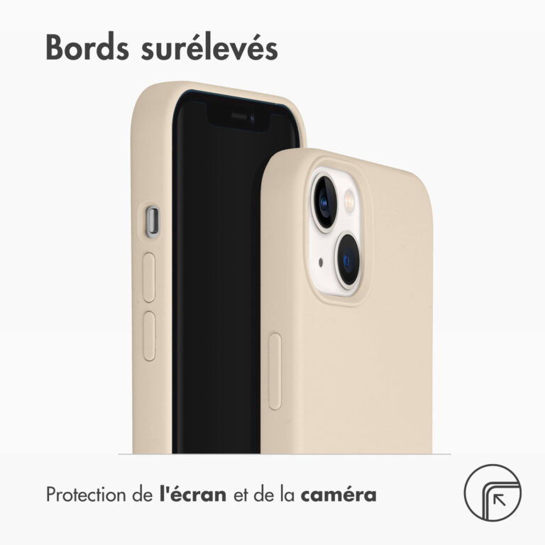 Accezz Liquid Silicone Backcover iPhone 13 - Stone - Afbeelding 6