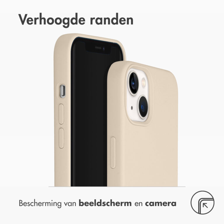 Accezz Liquid Silicone Backcover iPhone 13 - Stone - Afbeelding 3