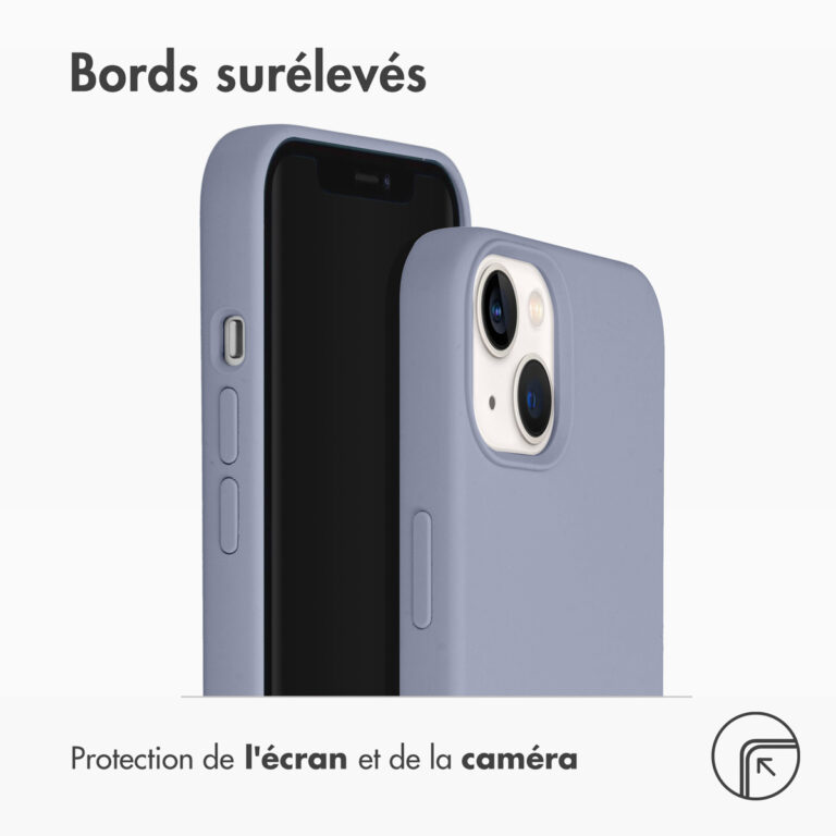 Accezz Liquid Silicone Backcover iPhone 13 - Lavender Gray - Afbeelding 9