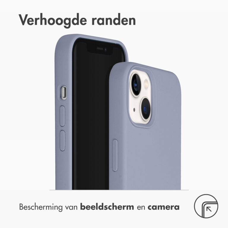 Accezz Liquid Silicone Backcover iPhone 13 - Lavender Gray - Afbeelding 6