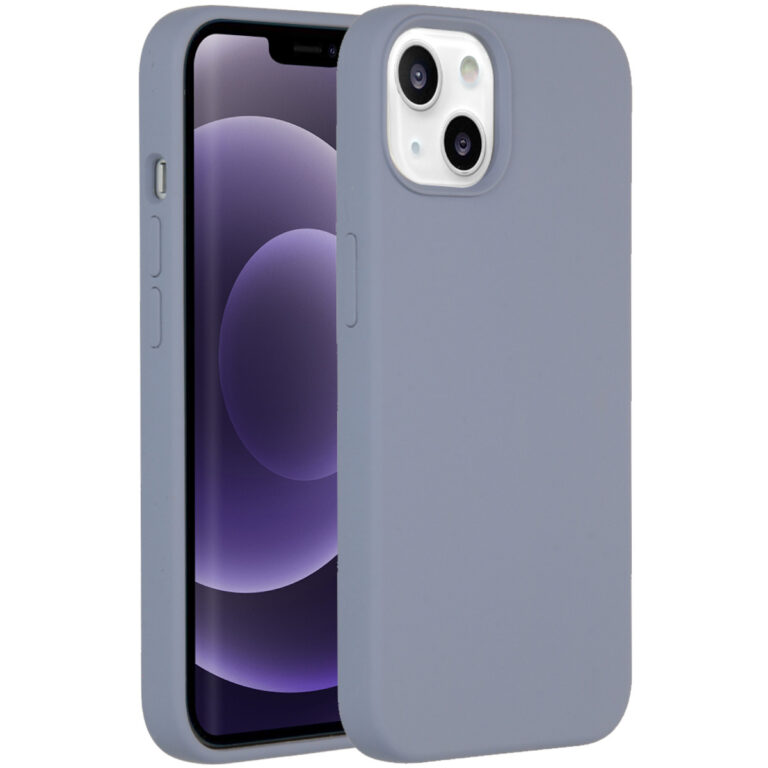 Accezz Liquid Silicone Backcover iPhone 13 - Lavender Gray - Afbeelding 4