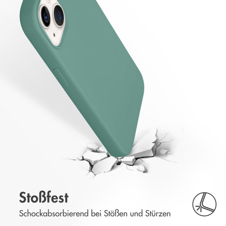 Accezz Liquid Silicone Backcover iPhone 13 - Donkergroen - Afbeelding 10