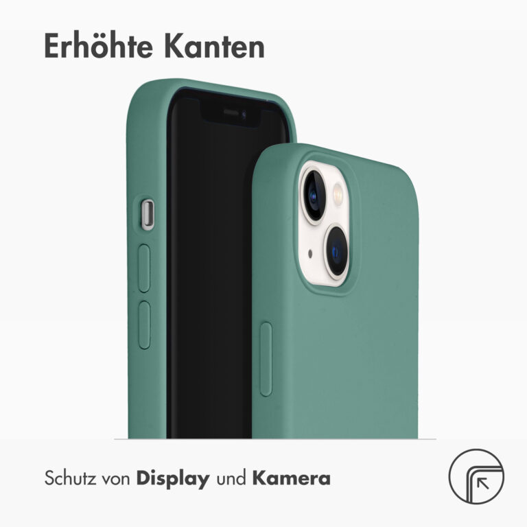 Accezz Liquid Silicone Backcover iPhone 13 - Donkergroen - Afbeelding 9