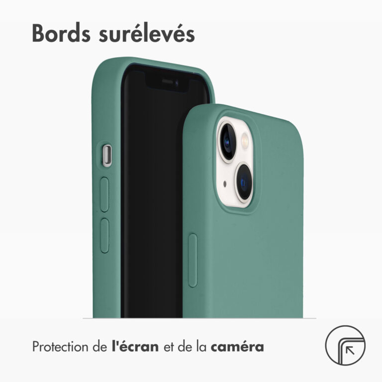 Accezz Liquid Silicone Backcover iPhone 13 - Donkergroen - Afbeelding 6