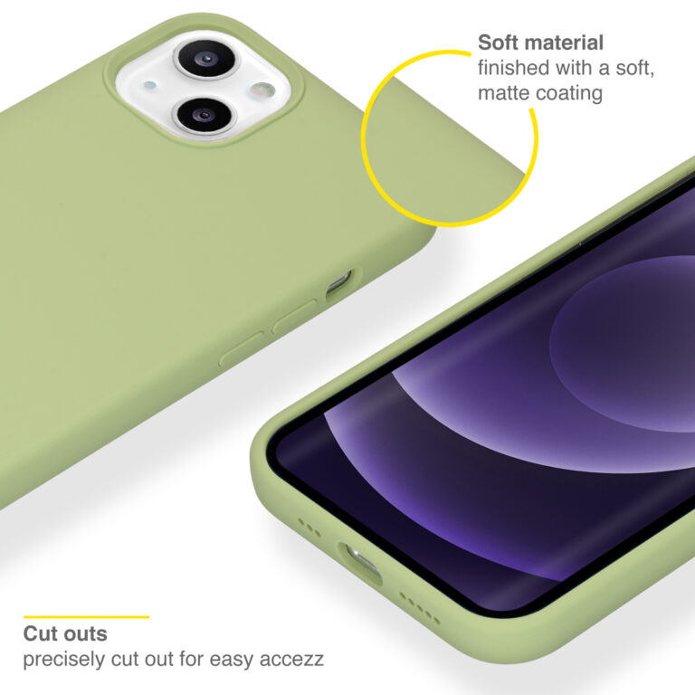 Accezz Liquid Silicone Backcover iPhone 13 - Groen - Afbeelding 2
