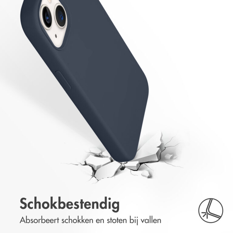 Accezz Liquid Silicone Backcover iPhone 13 - Donkerblauw - Afbeelding 4