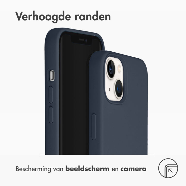 Accezz Liquid Silicone Backcover iPhone 13 - Donkerblauw - Afbeelding 3