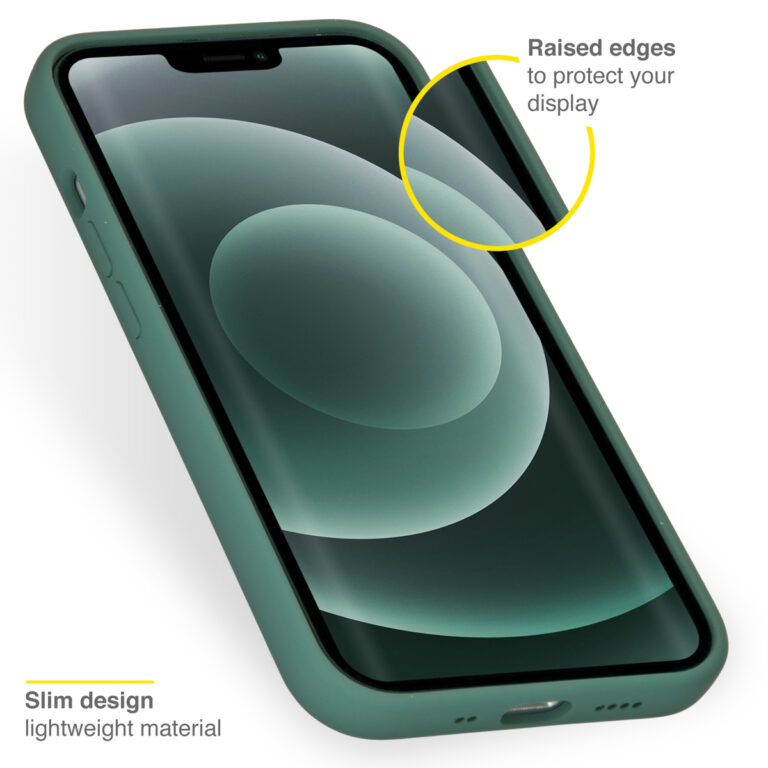 Accezz Liquid Silicone Backcover iPhone 13 Mini - Donkergroen - Afbeelding 3