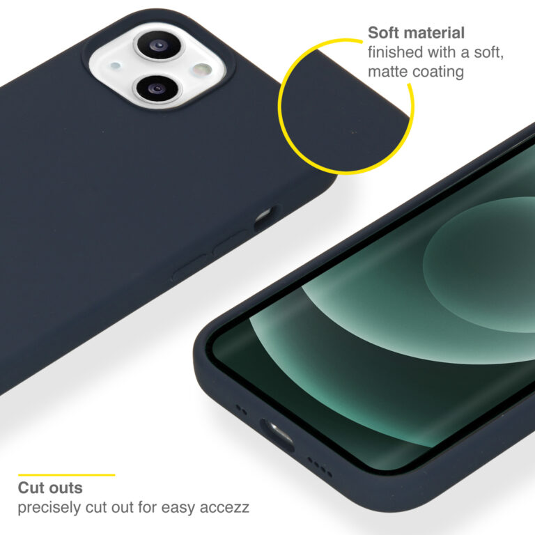 Accezz Liquid Silicone Backcover iPhone 13 Mini - Donkerblauw - Afbeelding 2