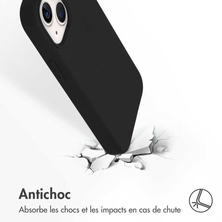 Accezz Liquid Silicone Backcover iPhone 13 Mini - Zwart - Afbeelding 7