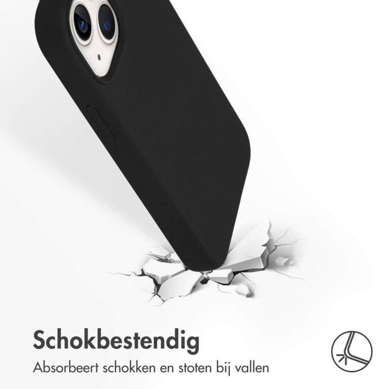 Accezz Liquid Silicone Backcover iPhone 13 Mini - Zwart - Afbeelding 4