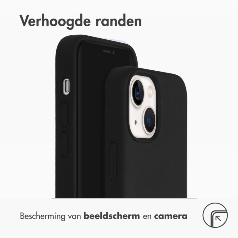 Accezz Liquid Silicone Backcover iPhone 13 Mini - Zwart - Afbeelding 3