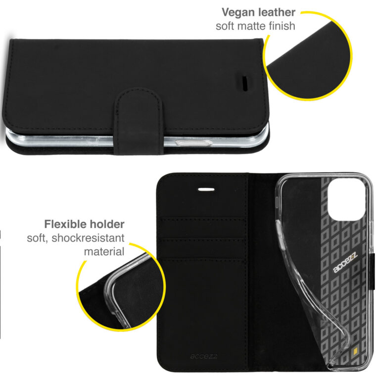Accezz Wallet Softcase Bookcase iPhone 13 Pro - Zwart - Afbeelding 2