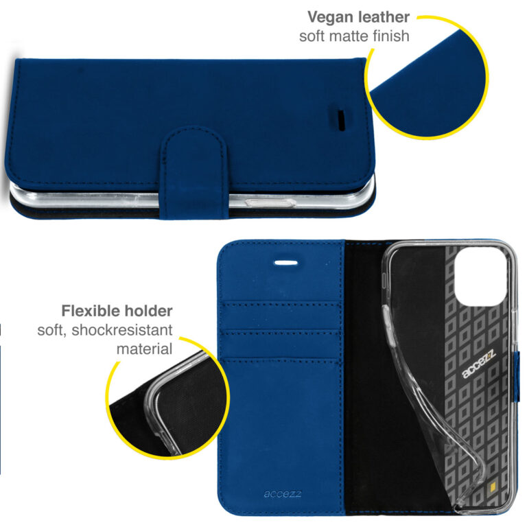 Accezz Wallet Softcase Bookcase iPhone 13 Pro - Donkerblauw - Afbeelding 2