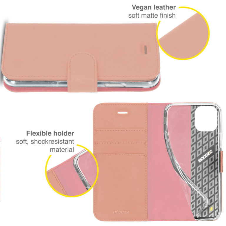 Accezz Wallet Softcase Bookcase iPhone 13 Pro - Rosé Goud - Afbeelding 2