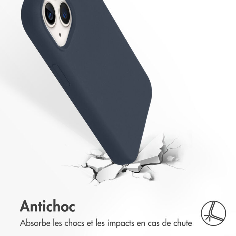 Accezz Liquid Silicone Backcover met MagSafe iPhone 13 Mini - Donkerblauw - Afbeelding 5
