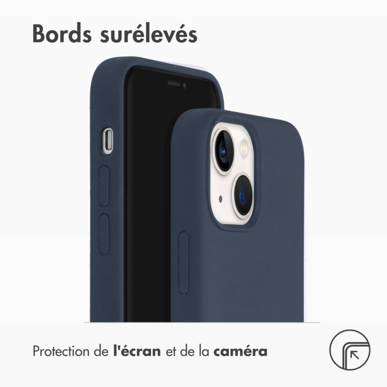Accezz Liquid Silicone Backcover met MagSafe iPhone 13 Mini - Donkerblauw - Afbeelding 4