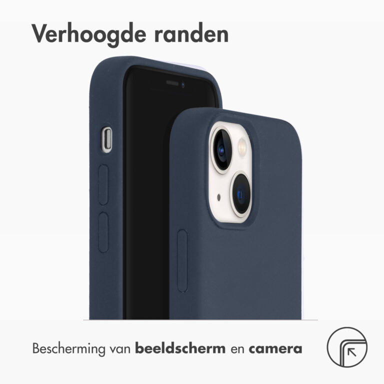Accezz Liquid Silicone Backcover met MagSafe iPhone 13 Mini - Donkerblauw - Afbeelding 2