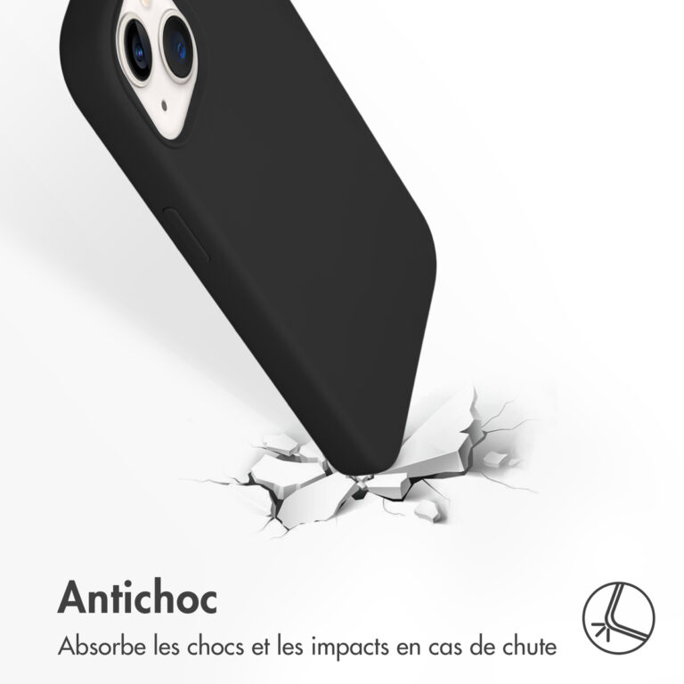 Accezz Liquid Silicone Backcover met MagSafe iPhone 13 - Zwart - Afbeelding 5