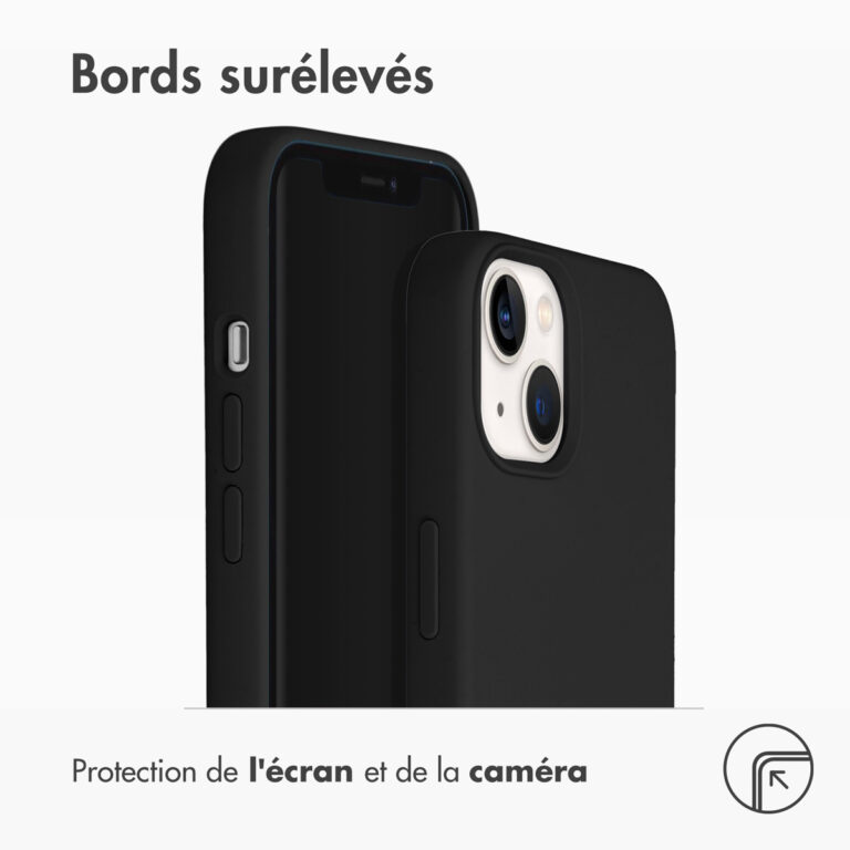 Accezz Liquid Silicone Backcover met MagSafe iPhone 13 - Zwart - Afbeelding 4