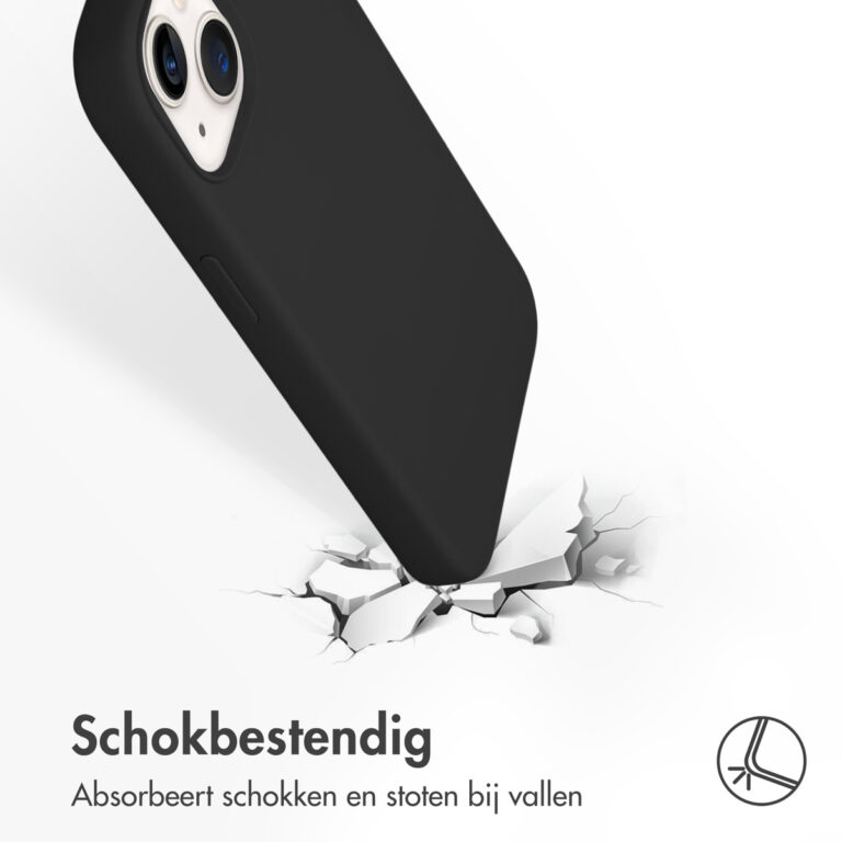 Accezz Liquid Silicone Backcover met MagSafe iPhone 13 - Zwart - Afbeelding 3