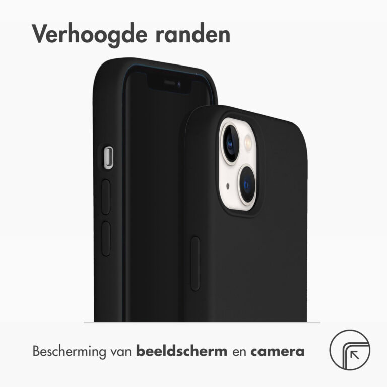 Accezz Liquid Silicone Backcover met MagSafe iPhone 13 - Zwart - Afbeelding 2