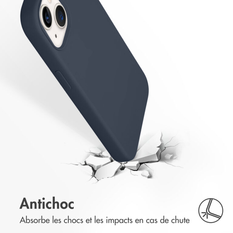 Accezz Liquid Silicone Backcover met MagSafe iPhone 13 - Donkerblauw - Afbeelding 5