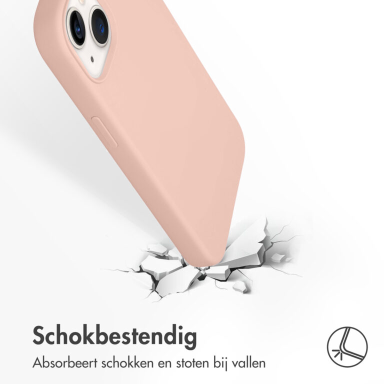 Accezz Liquid Silicone Backcover met MagSafe iPhone 13 - Roze - Afbeelding 3