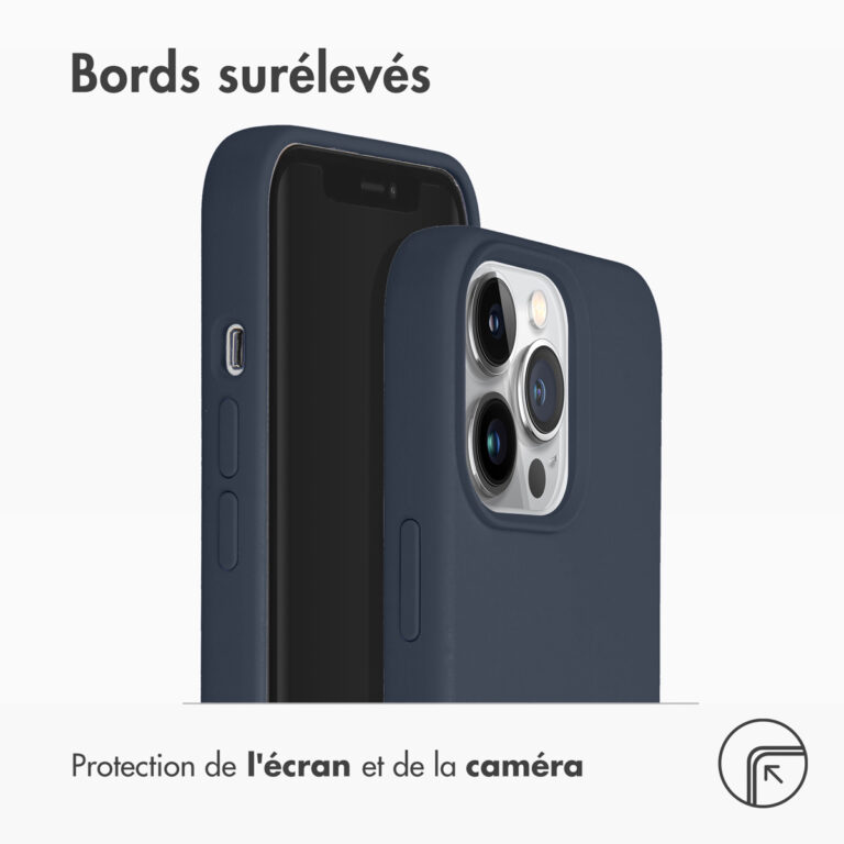 Accezz Liquid Silicone Backcover met MagSafe iPhone 13 Pro - Donkerblauw - Afbeelding 4