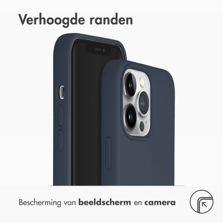 Accezz Liquid Silicone Backcover met MagSafe iPhone 13 Pro - Donkerblauw - Afbeelding 2