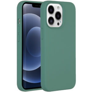 Accezz Liquid Silicone Backcover met MagSafe iPhone 13 Pro - Donkergroen