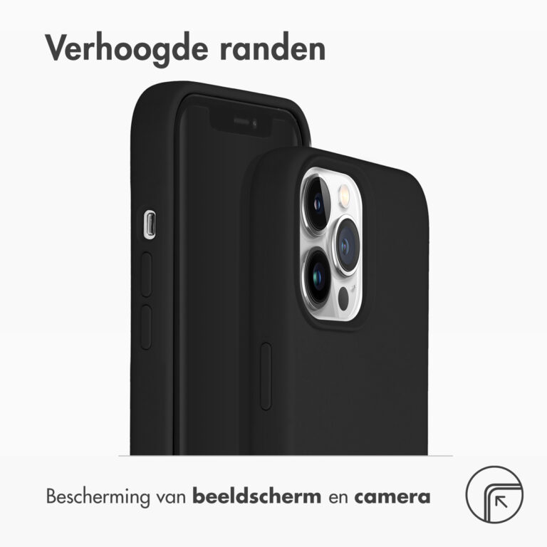 Accezz Liquid Silicone Backcover met MagSafe iPhone 13 Pro Max - Zwart - Afbeelding 2