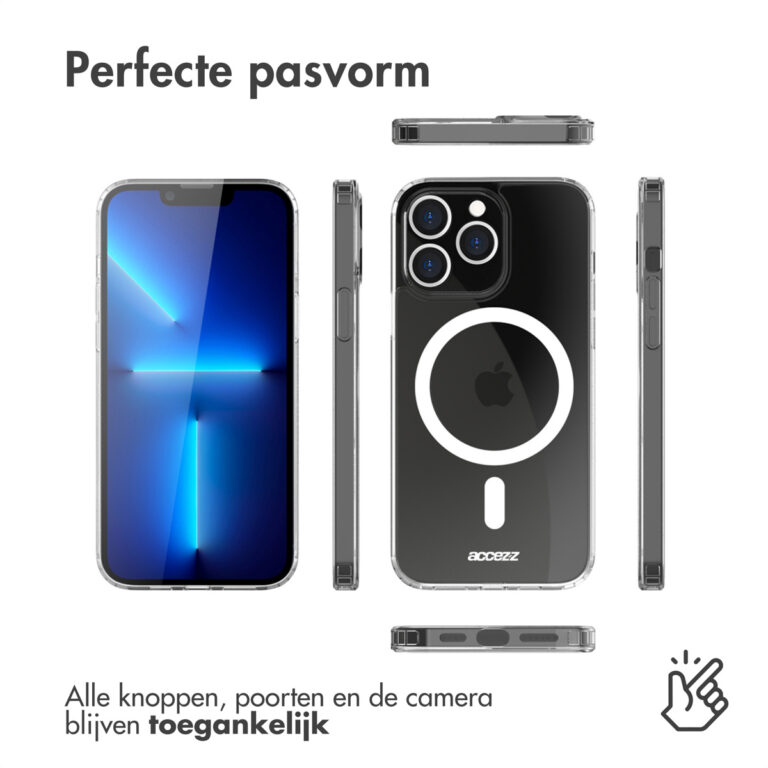 Accezz Clear Backcover met MagSafe iPhone 13 Pro Max - Transparant - Afbeelding 4