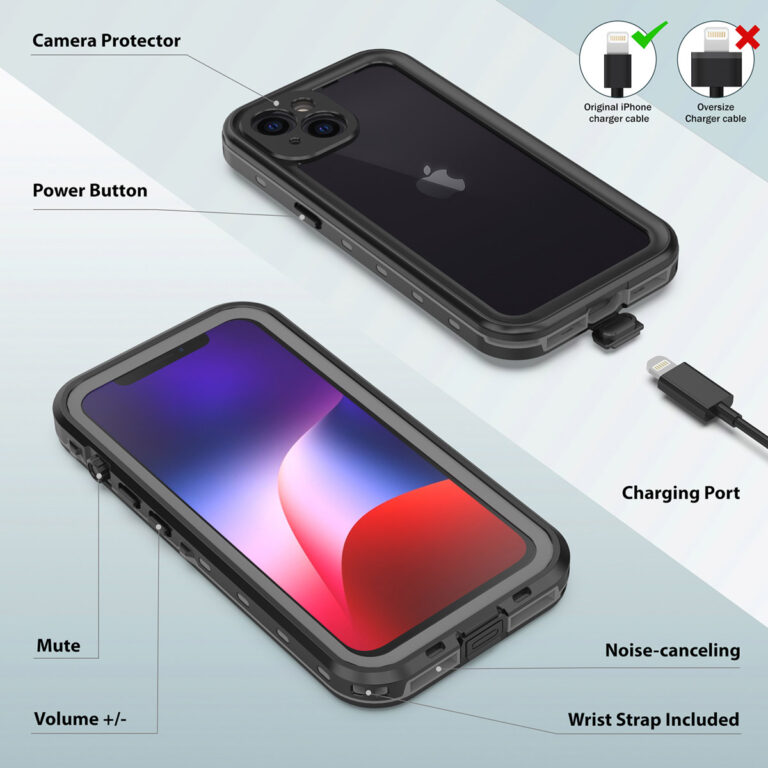 Redpepper Dot Plus Waterproof Backcover Apple iPhone 13 - Zwart - Afbeelding 7