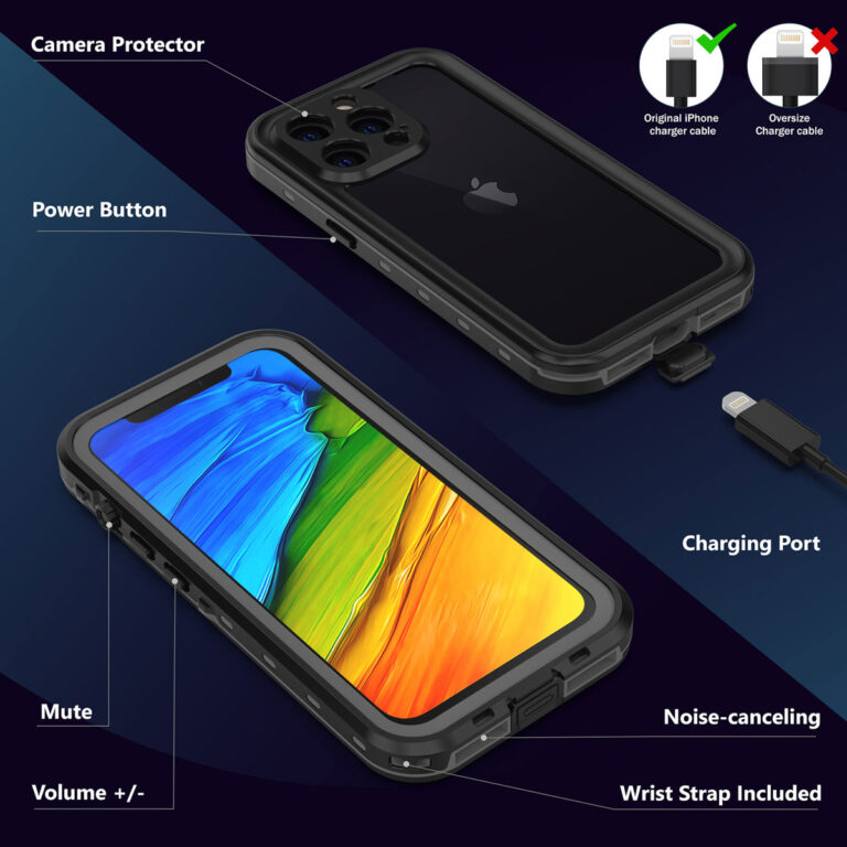 Redpepper Dot Plus Waterproof Backcover Apple iPhone 13 Pro - Zwart - Afbeelding 5