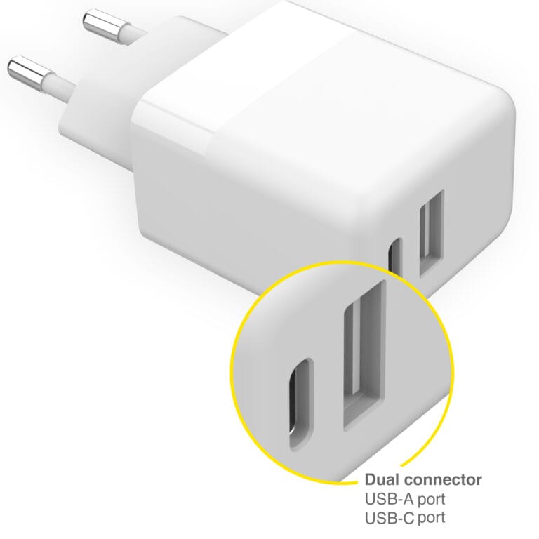Accezz Wall Charger - Oplader - USB-C en USB aansluiting - Power Delivery - 20 Watt - White - Afbeelding 4