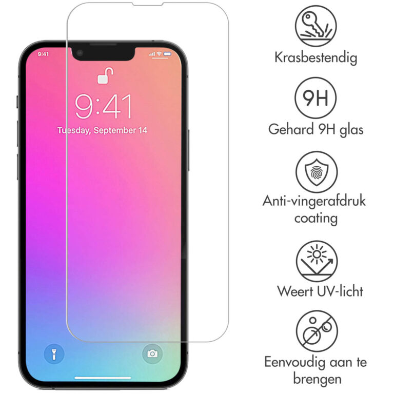 Selencia Gehard Glas Screenprotector iPhone 13 / 13 Pro / 14 / 16e - Afbeelding 2