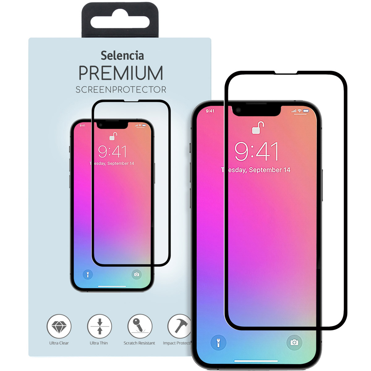 Selencia Gehard Glas Premium Screenprotector iPhone 13 / 13 Pro / 14 / 16e
